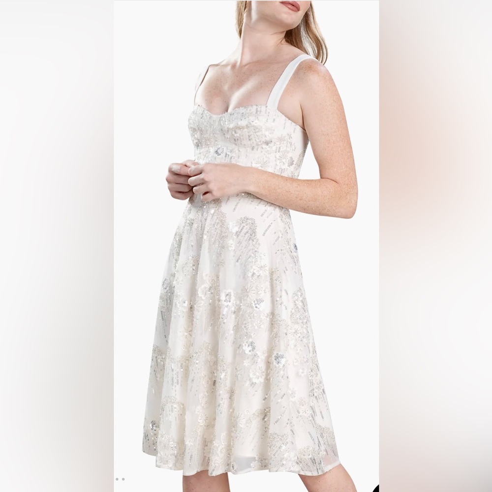 Dress The Population White Adelina Dress